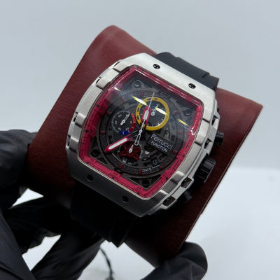 Ferrucci black strap with red dial with 1 year warranty