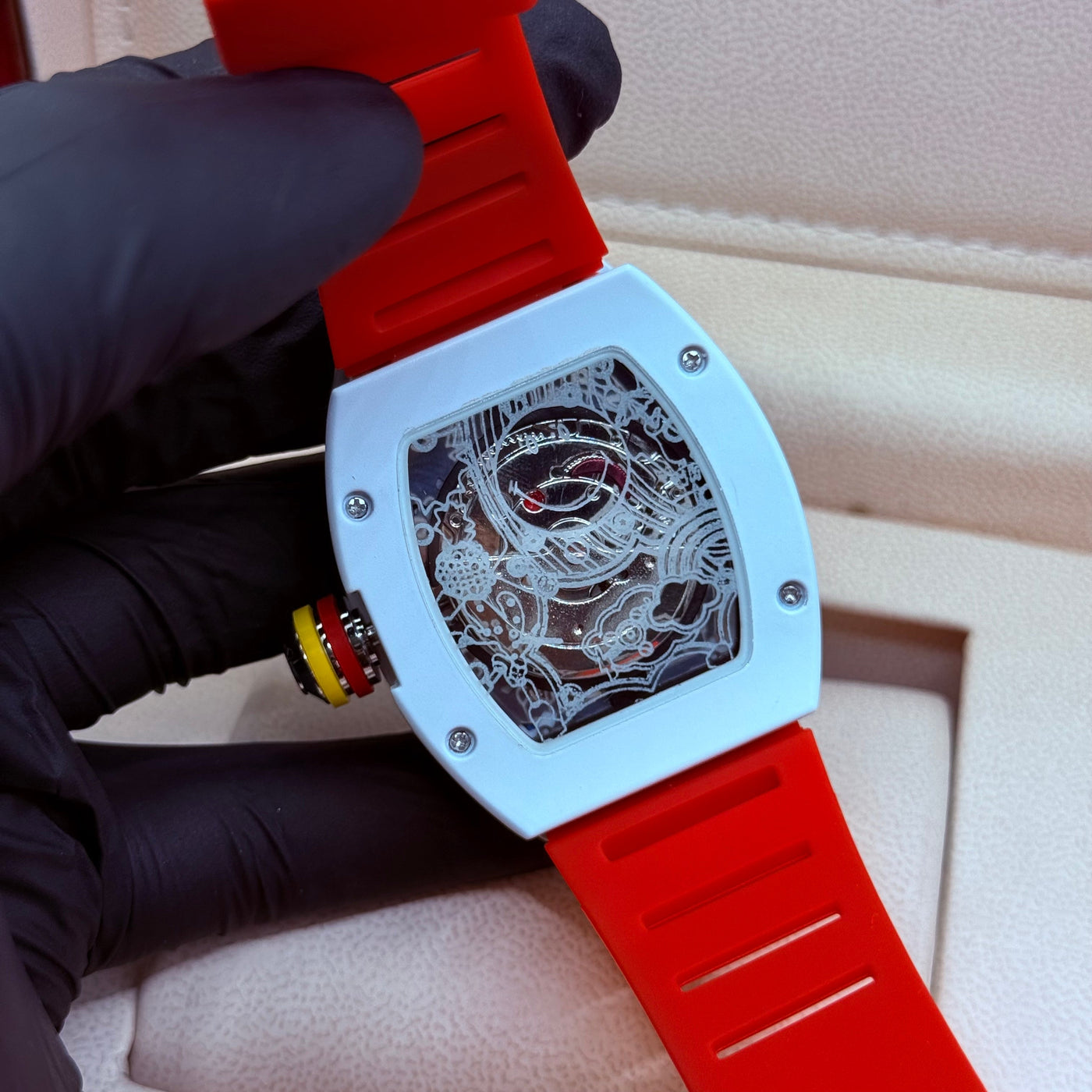 RM 088  white with Red starp