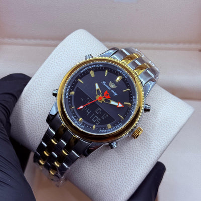 Dual time watch truetone  with black  dial