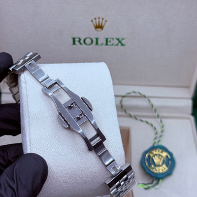 Rolex automatic movement  silver  with white dial