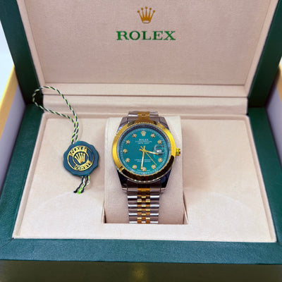 Rolex automatic movement truetone  with green dial