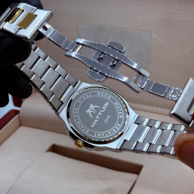 Maturi truetone with black dial, all cronograph working