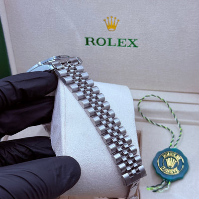 Rolex automatic movement silver  with  green dial