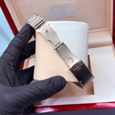 Automatic skeleton black dial with silver chain