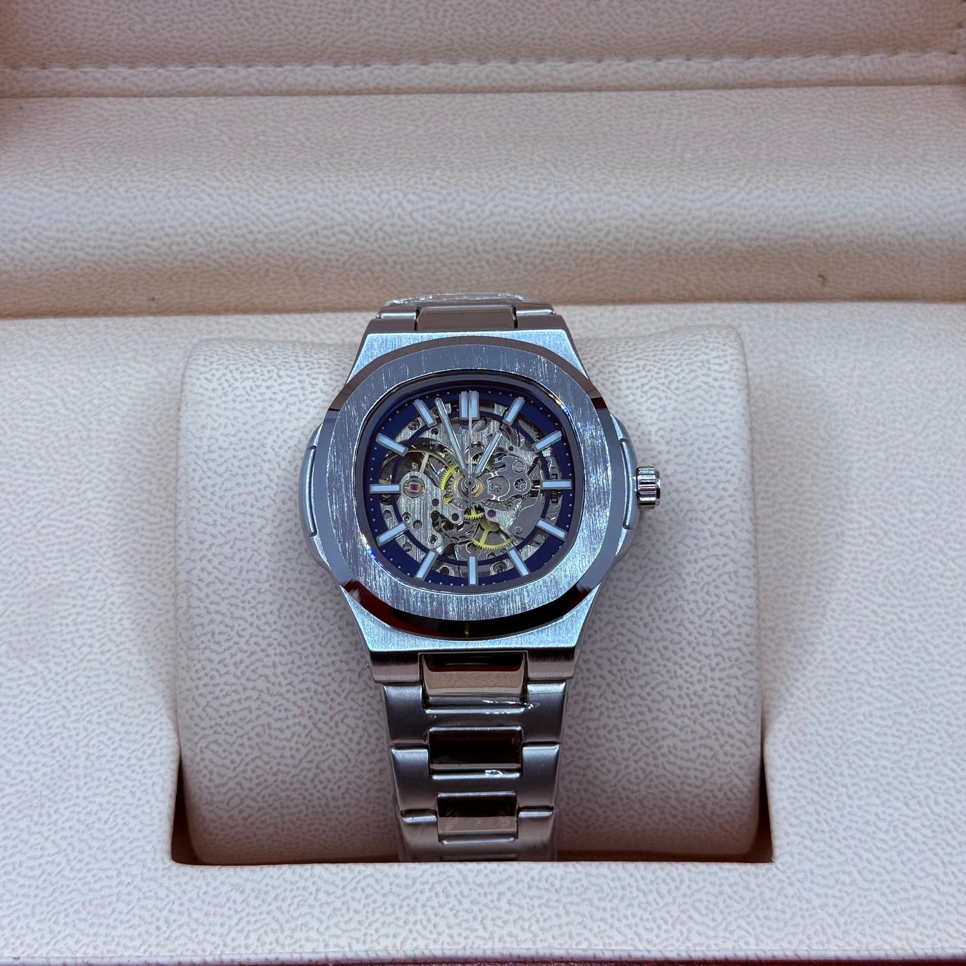 PP style automatic silver with blue scelton