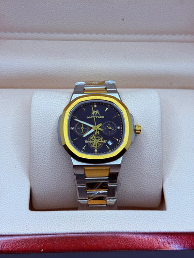 Maturi truetone with black dial, all cronograph working