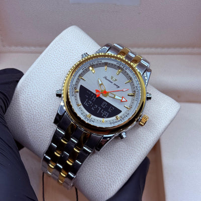 Dual time watch trueton with gray dial