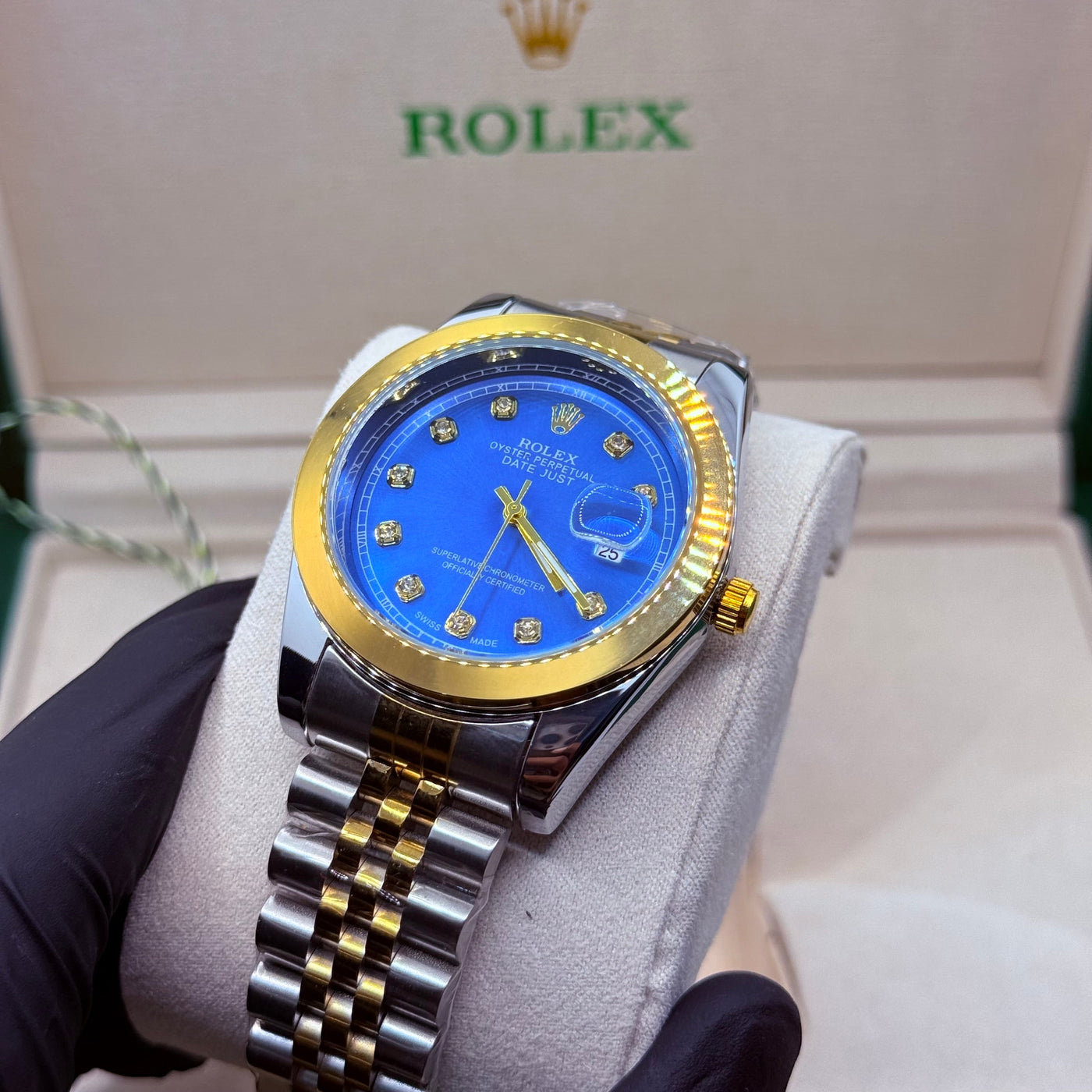 Rolex automatic movement truetone  with blue dial