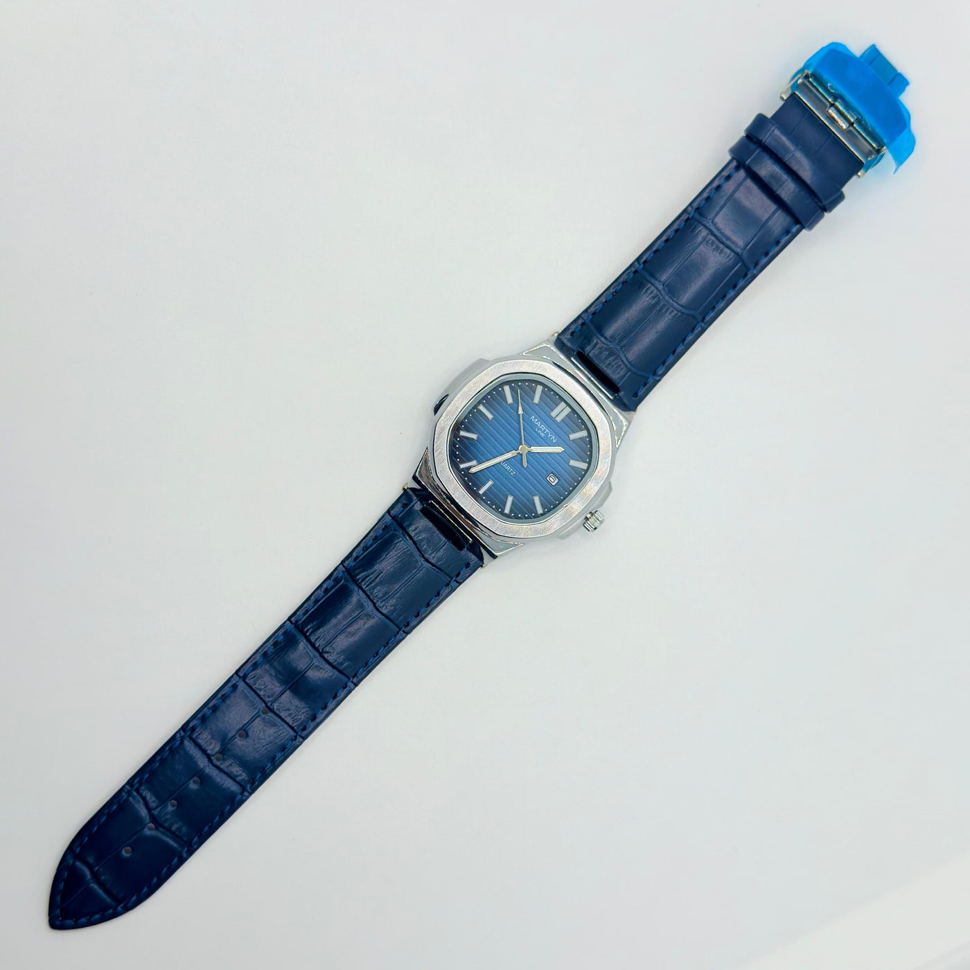 MARTIN blue dial with blue leather strap watch