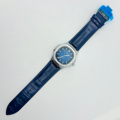MARTIN blue dial with blue leather strap watch