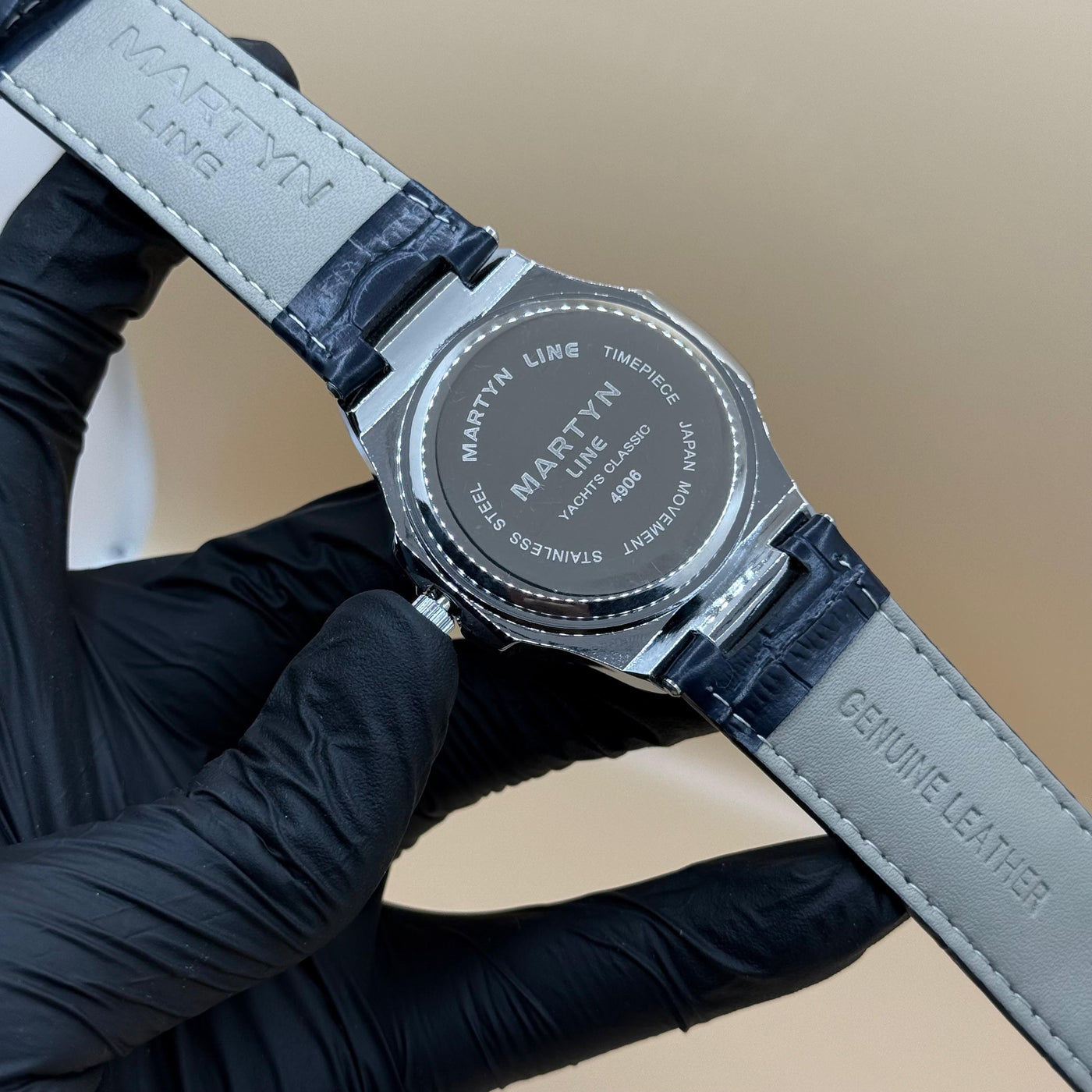 MARTIN blue dial with blue leather strap watch