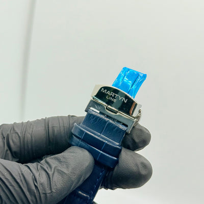 MARTIN blue dial with blue leather strap watch