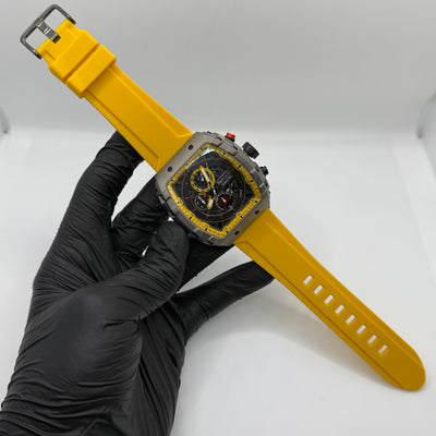 Ferrucci Stop watch  yellow strap  with 1 year warranty