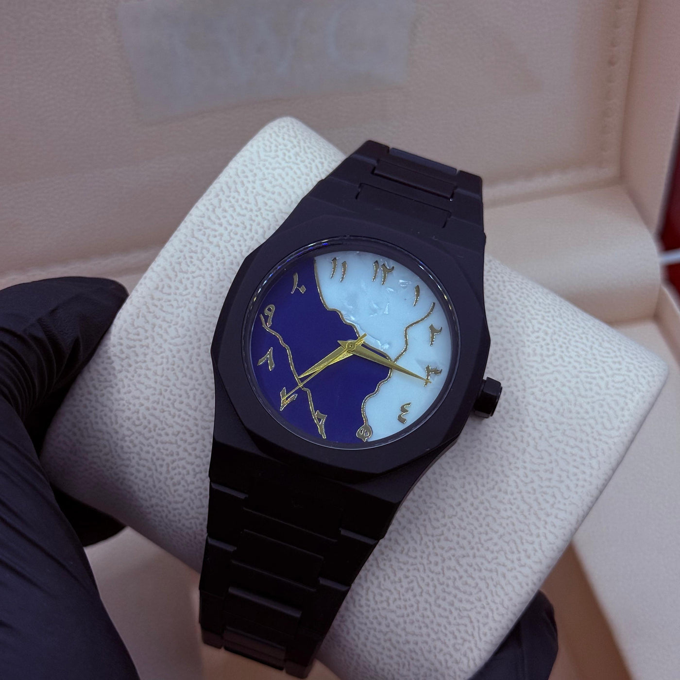 Black Arabic Aura Blue Mabel Dial ( Fabric Material )