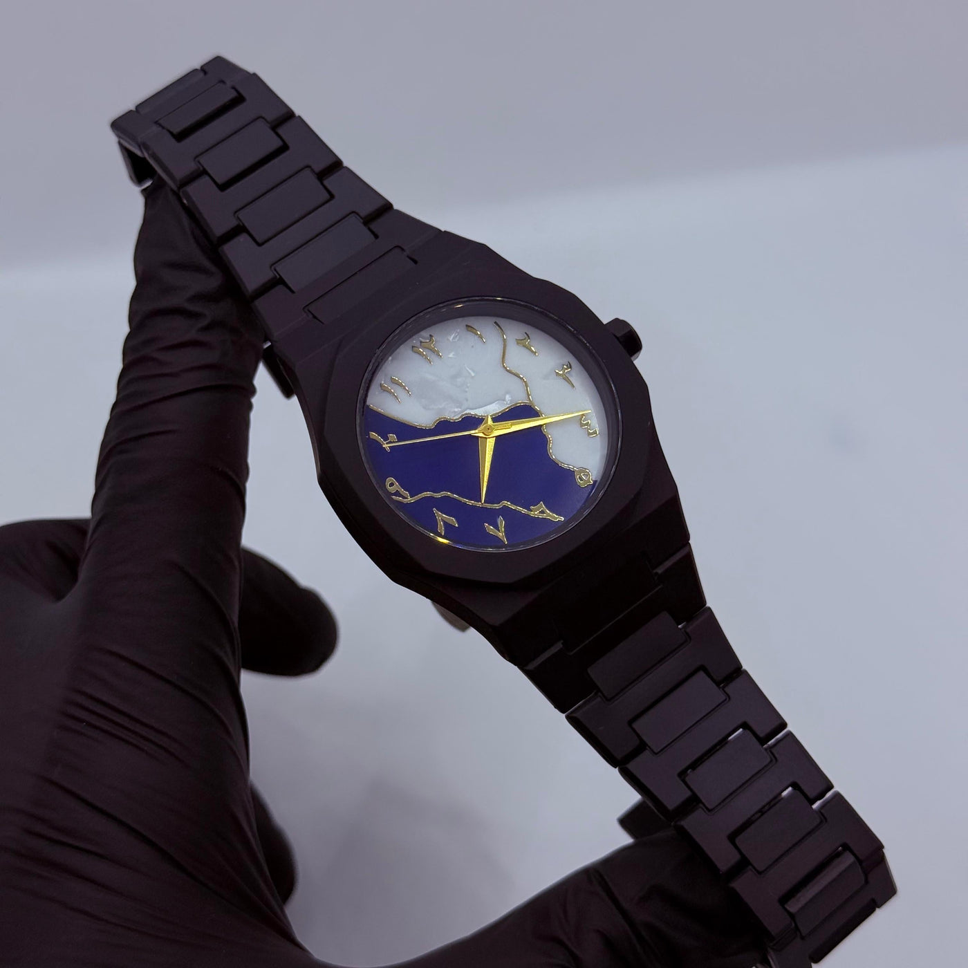 Black Arabic Aura Blue Mabel Dial ( Fabric Material )