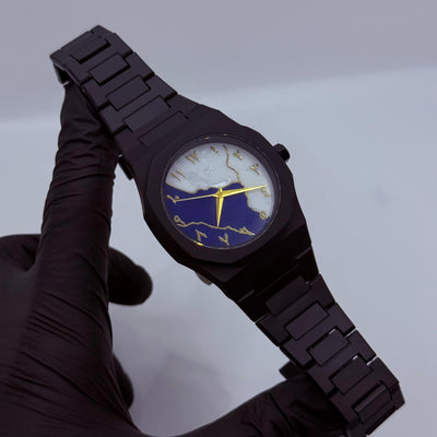 Black Arabic Aura Blue Mabel Dial ( Fabric Material )